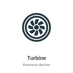 Fototapeta Turbine vector icon on white background. Flat vector turbine icon symbol sign from modern electronic devices collection for mobile concept and web apps design. obraz