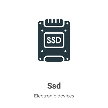 Ssd vector icon on white background. Flat vector ssd icon symbol sign from modern electronic devices collection for mobile concept and web apps design.
