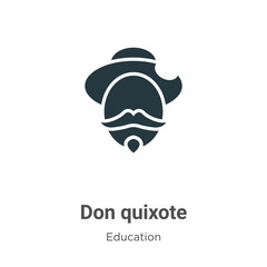Fototapeta premium Don quixote vector icon on white background. Flat vector don quixote icon symbol sign from modern literature collection for mobile concept and web apps design.