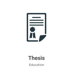 Fototapeta premium Thesis vector icon on white background. Flat vector thesis icon symbol sign from modern graduation and education collection for mobile concept and web apps design.