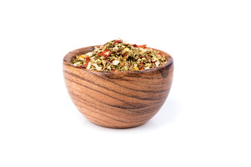 Pile of multicolored menudo seasoning for hispanic cooking