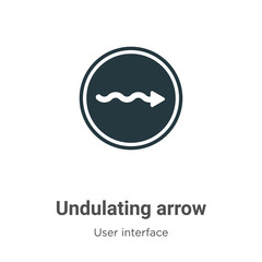 Undulating arrow vector icon on white background. Flat vector undulating arrow icon symbol sign from modern user interface collection for mobile concept and web apps design.