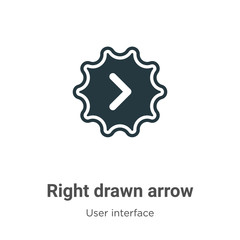 Right drawn arrow vector icon on white background. Flat vector right drawn arrow icon symbol sign from modern user interface collection for mobile concept and web apps design.