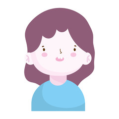 cute little girl portrait cartoon, children