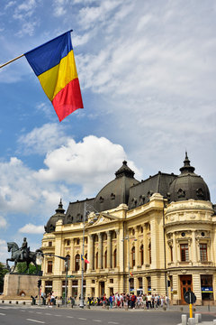 Library of Carol I University Foundation in Calea Victoriei, the oldest and most representative historical boulevard in Bucharest. Romania