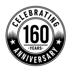 160 years anniversary celebration logo template. Vector and illustration.