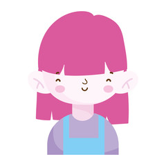 cute little girl portrait cartoon, children