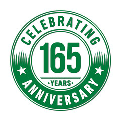 165 years anniversary celebration logo template. Vector and illustration.