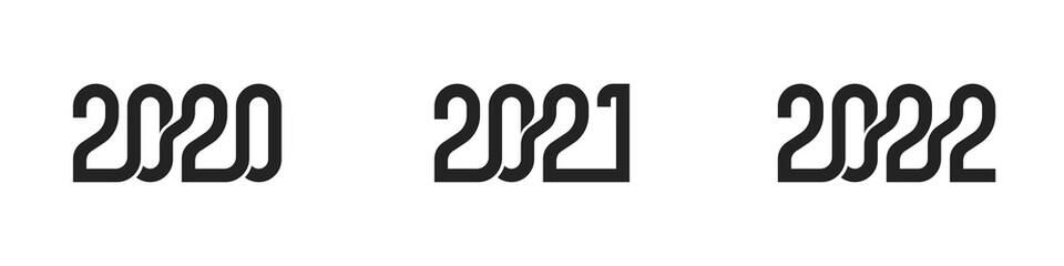Modern 2020, 2021 and 2022 new year number