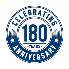180 years anniversary celebration logo template. Vector and illustration.