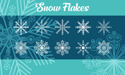 Naklejka na ściany i meble christmas icon with snowflakes
