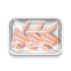 Isolated Chicken Wings Package in Realistic Style