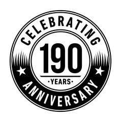 190 years anniversary celebration logo template. Vector and illustration.