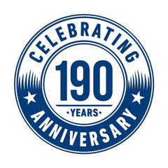 190 years anniversary celebration logo template. Vector and illustration.