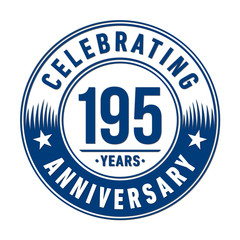 195 years anniversary celebration logo template. Vector and illustration.