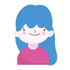 cute little girl portrait cartoon, children