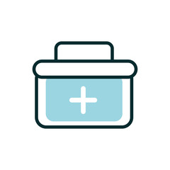 kit first aid equipment medical icon line fill