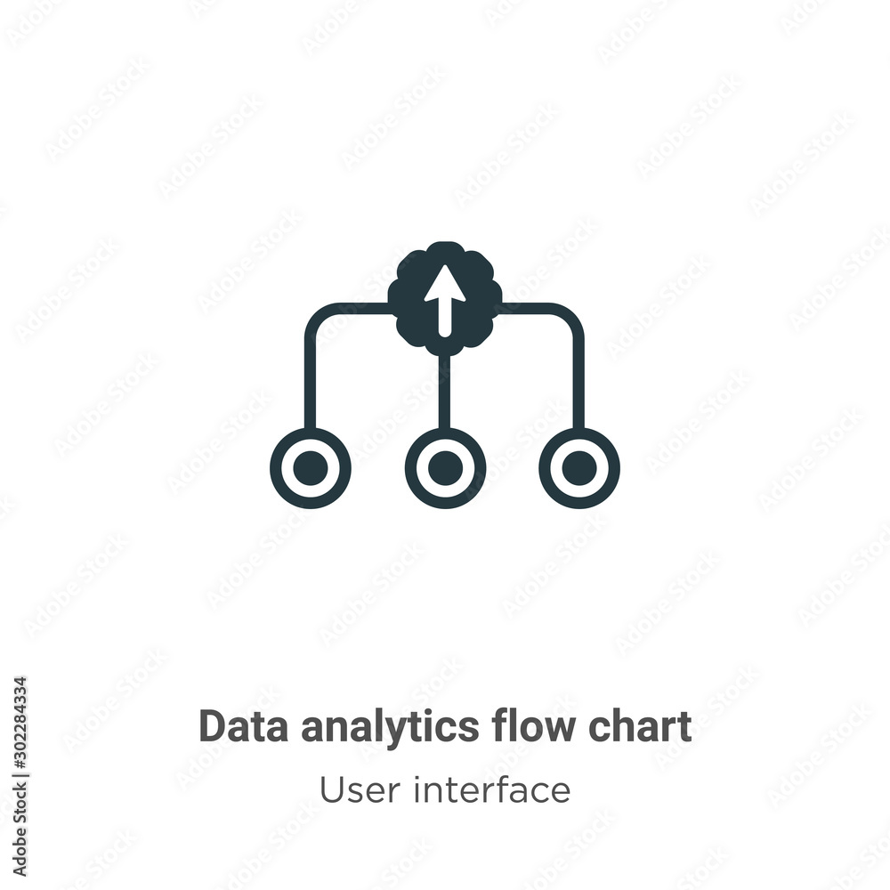 Poster data analytics flow chart vector icon on white background. flat vector data analytics flow chart ico