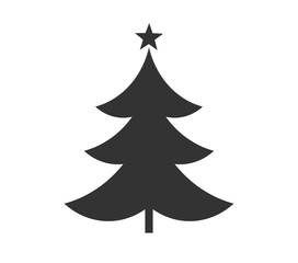 Christmas tree with star shape icon.