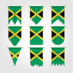 Jamaica Flag in Different shapes, Flag of Jamaica in Various Shapes