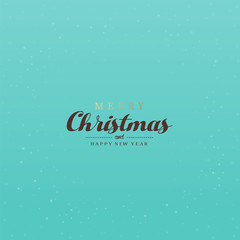 Naklejka na ściany i meble Christmas background with simple text Merry Christmas - season's greetings on green background.