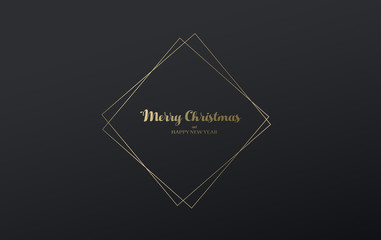 Dark Christmas vector background with line art.