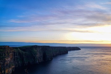 sunset at Cliffs of Moher, County Clare, Ireland