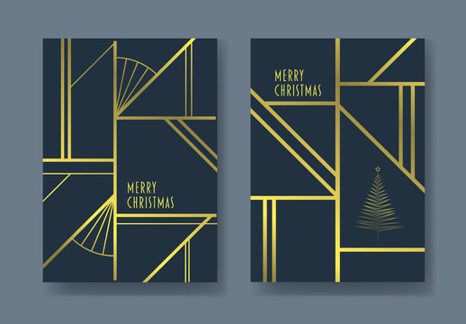 Art Deco Christmas Card Layouts