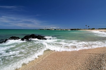 View of the coast of Grand Comoros Island and the Indian Ocean. Union of the Comoros. Africa.