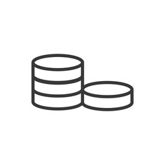 stacked coins bank money icon thick line