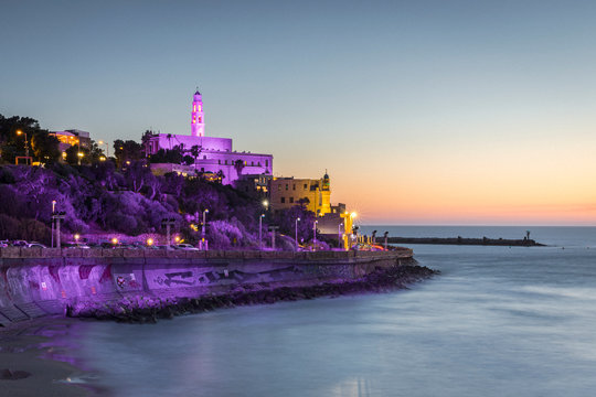 Colorful evening view of Old Jaffa Israel