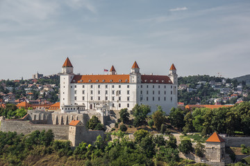 aerial view of Bratislava Castle famous sight of slovakia