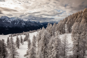 Mountain landscape in Serre Chevalier, French Alps