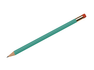 Pencil blue realistic vector illustration isolated