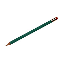 Pencil blue realistic vector illustration isolated