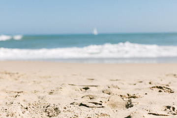 blurred background, sea and beach