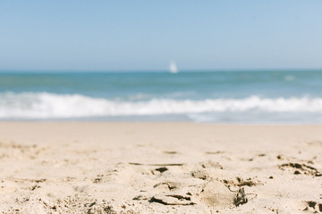 blurred background, sea and beach