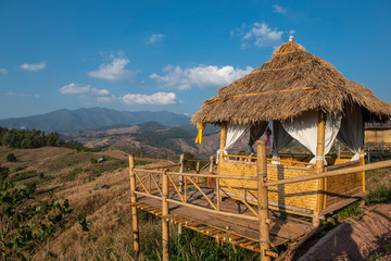 bamboo shed in the Northern province of Nan in Thailand