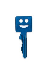 Blue metallic key