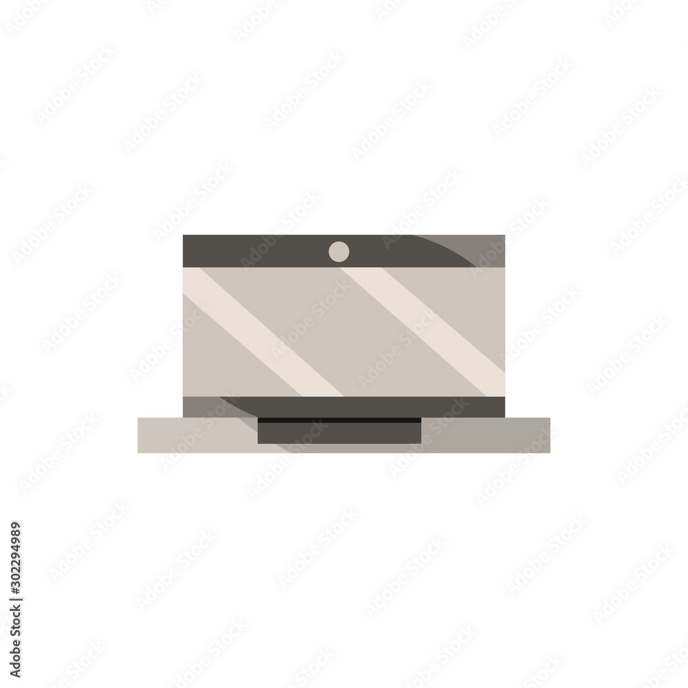 Poster laptop computer office work business equipment icon