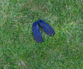 Blue Shoes on grass