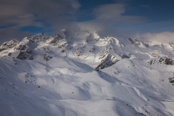 Fototapeta na wymiar Mountain landscape in Serre Chevalier, French Alps