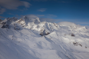 Mountain landscape in Serre Chevalier, French Alps