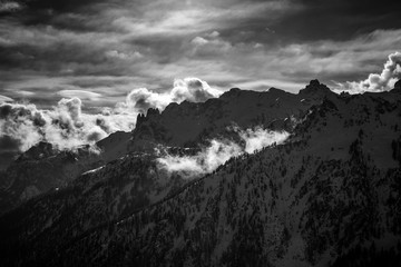 Naklejka na ściany i meble Mountain landscape in Serre Chevalier, French Alps