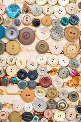 Group of colorful sewing buttons