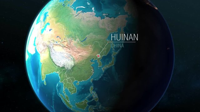 China - Huinan - Zooming from space to earth