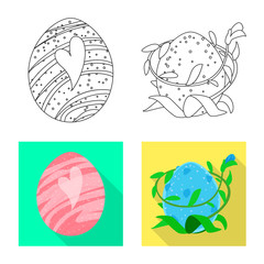 Isolated object of animal and prehistoric sign. Set of animal and cute stock vector illustration.