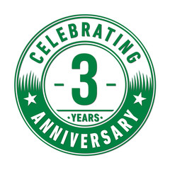 3 years anniversary celebration logo template. Vector and illustration.