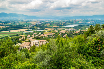 Fototapeta na wymiar View of the Umbrian Apennines from the city of Narni, Umbria - Italy