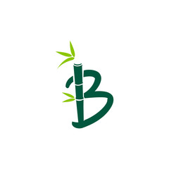 Bamboo B Letter logo design template vector